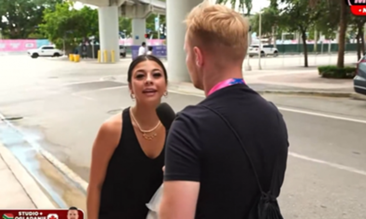 Fanka z USA podbiega do kamer Kanału Sportowego i... xD [VIDEO]